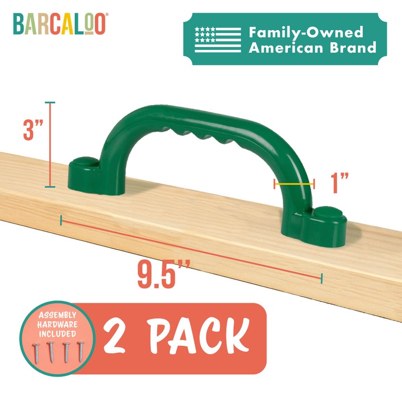 Barcaloo Playground Safety Handles - Outdoor Green Grab Handle Bars, Tree House Accessories, for Backyard Playset and Playground Equipment Replacement Safety Parts for Monkey Bars, Jungle Gym, and More - Image 2